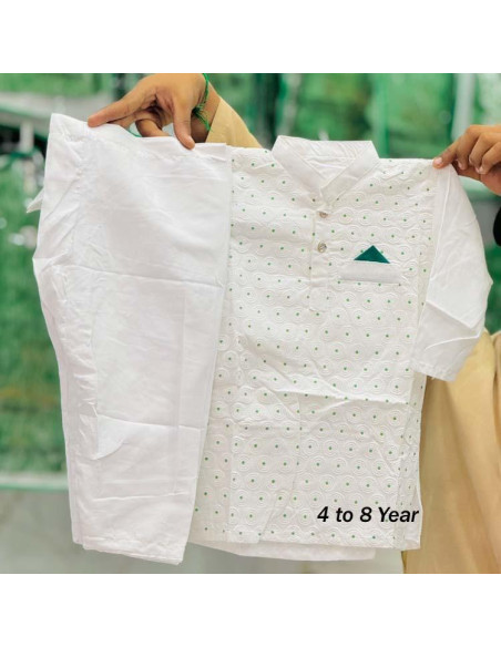 2 Pcs Boy`s Cotton Lawn Printed Kurta and Shalwar Suit for 14 August 